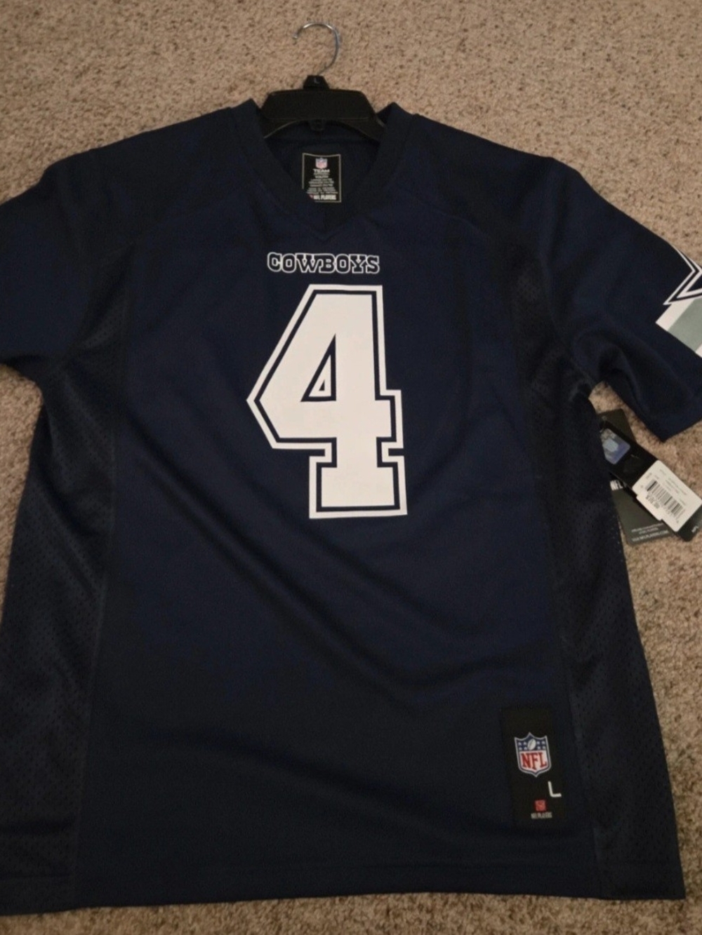 NFL Dak PRESCOTT Cowboys #4 Navy and White Men's Jersey